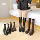 Faux-leather Zip-front Tall Boots