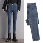 High Rise Washed Skinny Jeans