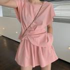 Set: Plain Short-sleeve T-shirt + Skort