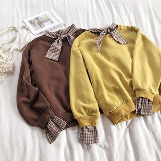 Mock Two-piece Tie-neck Sweatshirt