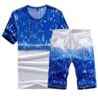 Set: Short-sleeve Paint Splatter T-shirt + Shorts