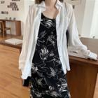 Splitted Shirt / Sleeveless Midi Dress