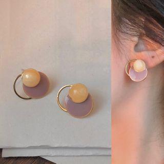 Circle Color Block Earring As Show In Figure - 1367a#
