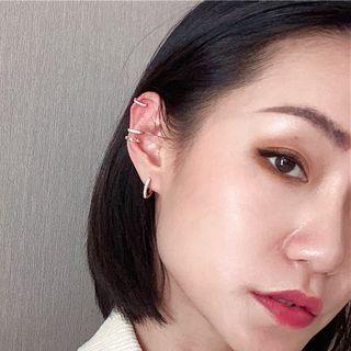 Rhinestone Cuff Earring Set Of 3 - Ear Cuff - One Size