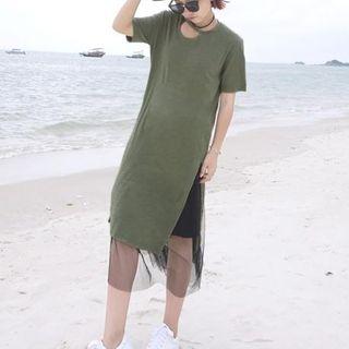 Slit T-shirt Dress