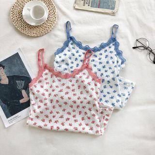 Floral Printed Tank Top / Cardigan