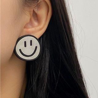 Smiley Alloy Earring 1 Pair - White - One Size