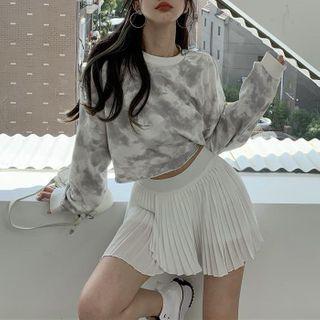 Tie Dye Cropped Sweatshirt / Pleated Skort