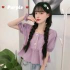 Short-sleeve Square-neck Blouse / Camisole Top