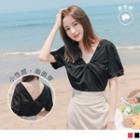 Twisted Front Short-sleeve Plain Top