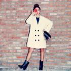Double-breasted Knit Coat