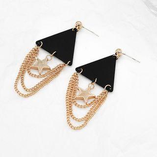 Alloy Star Chain Triangle Dangle Earring