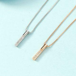 Rhinestone Bar Pendant Necklace