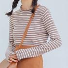 Ruffled Striped Knit Top