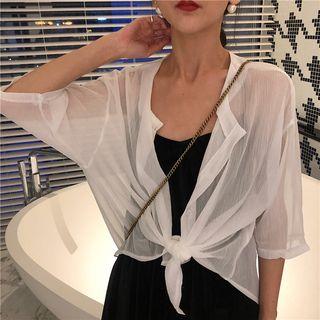 Cross Back Strappy Playsuit / Light Jacket