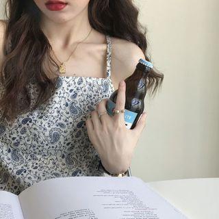 Spaghetti Strap Floral Print Top Camisole - One Size