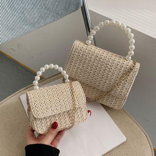 Faux Pearl Woven Crossbody Bag (various Designs)