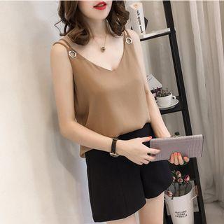 Double-strap V-neck Camisole Top