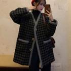 Chunky Knit Long-sleeve Jacket As Shown In Figure - One Size