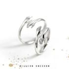 925 Sterling Silver Couple Matching Palms Open Ring 1 Pair - S925 Silver Ring - Silver - One Size
