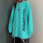 Lettering Pullover Aqua Green - One Size