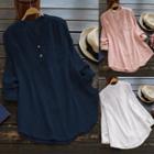 Long-sleeved Linen-blend Shirt