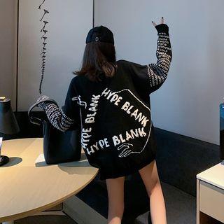 Long-sleeve Loose-fit Sweater As Shown In Figure - One Size