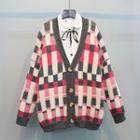 Plaid Buttoned Cardigan