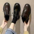 Platform Lace Up Block Heel Shoes