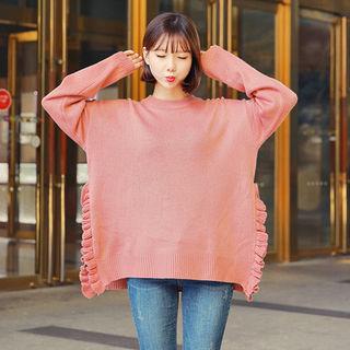 Frilled-trim Loose-fit Knit Top