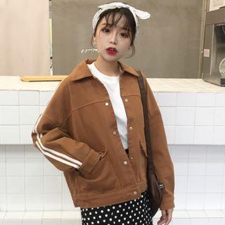 Striped Trim Button Jacket