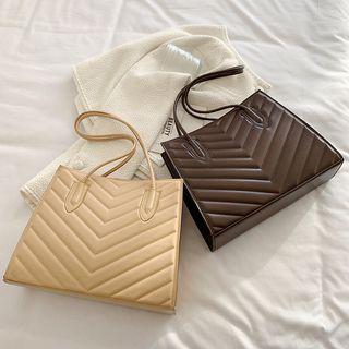 Stitch Pu Leather Tote Bag