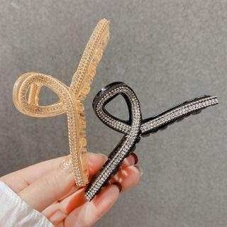Rhinestone Hair Clamp White & Gold - One Size