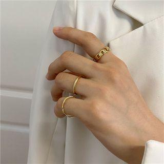 Set Of 3 : Acrylic / Alloy Ring (assorted Designs)