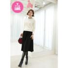 Frill-neck Faux-pearl Beaded Top