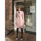 Faux-pearl Buttoned Flared Coat