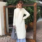 Turtleneck Long Sleeve Midi Rib-knit Dress