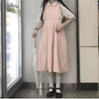 Plain Short-sleeve Shirt / Jumper Dress