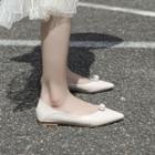 Pointy Faux Pearl Flats