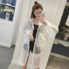 Long-sleeve Fishnet Hooded Jacket
