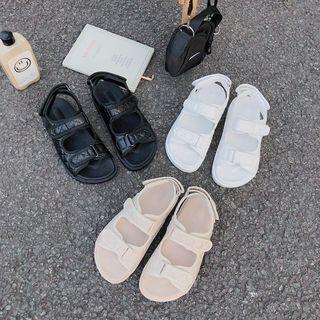 Platform Quilted Adhesive Strap Sandals