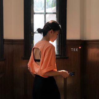 Open-back Short Sleeves T-shirt