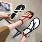 Toe Loop T-strap Slingback Sandals