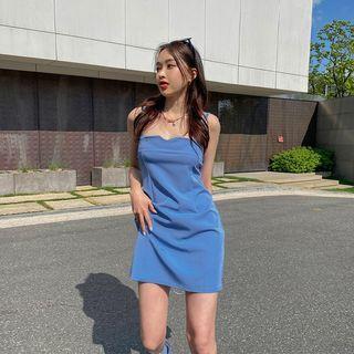 Colored Spaghetti-strap Minidress