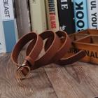 Faux-leather Belt Brown - 118cm