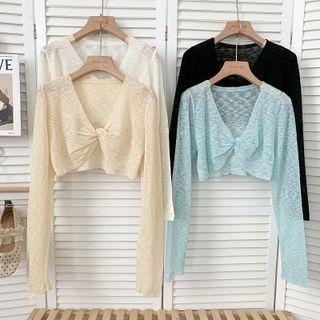 Twisted Cropped Light Knit Top In 5 Colors