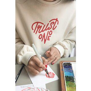 Printed Brushed Fleece-lined Sweatshirt
