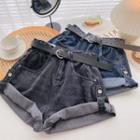 Denim Roll-up High-waist Shorts