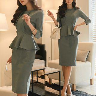 3/4 Sleeve Panel Sheath Dress