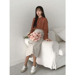 Zip-side Long H-line Skirt